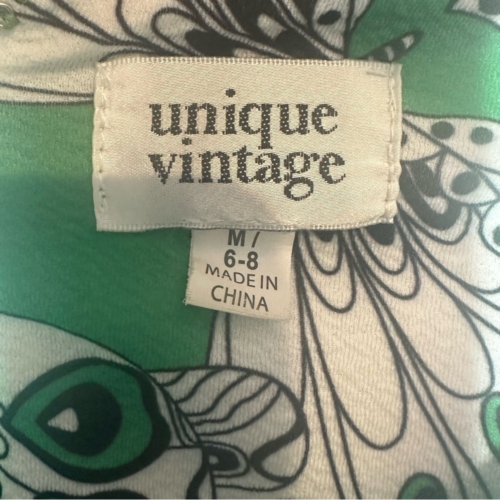 Unique Vintage Smak Parlour Butterfly Halter Flare Jumpsuit Green Medium 6/8 70s - Picture 7 of 13